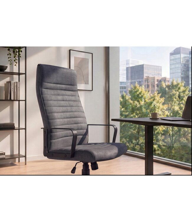 Invicta Interior Bureaustoel LAZIO 49-59cm met kantelfunction vogue velours fluweel antraciet - 48702
