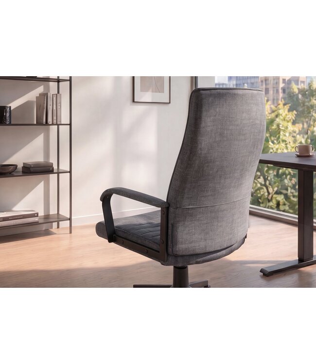 Invicta Interior Bureaustoel LAZIO 49-59cm met kantelfunction vogue velours fluweel antraciet - 48702