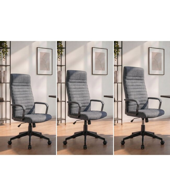 Invicta Interior Bureaustoel LAZIO 49-59cm met kantelfunction vogue velours fluweel antraciet - 48702