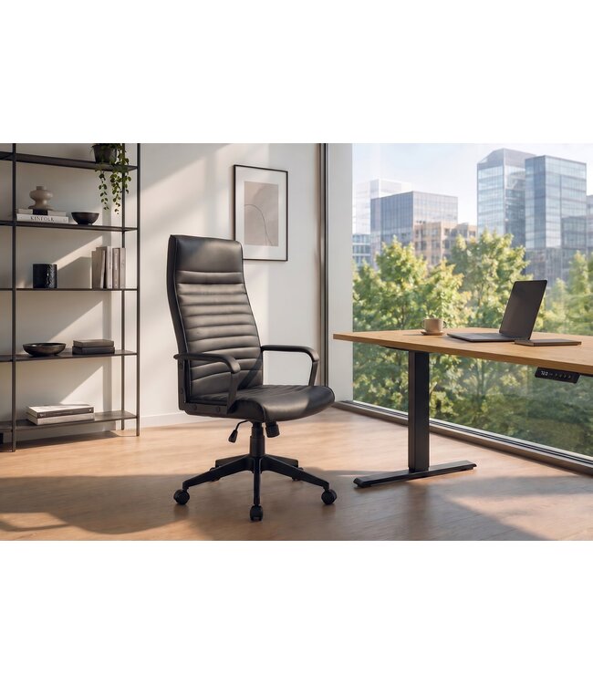 Invicta Interior Bureaustoel LAZIO 49-59cm met kantelfunction kunstleer zwart - 48703
