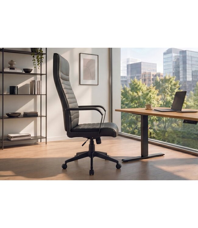 Invicta Interior Bureaustoel LAZIO 49-59cm met kantelfunction kunstleer zwart - 48703