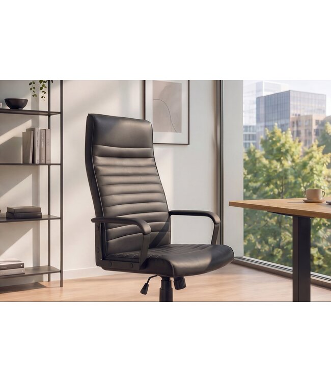 Invicta Interior Bureaustoel LAZIO 49-59cm met kantelfunction kunstleer zwart - 48703