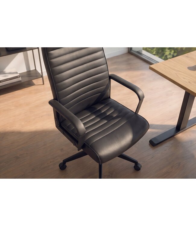 Invicta Interior Bureaustoel LAZIO 49-59cm met kantelfunction kunstleer zwart - 48703