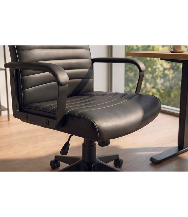 Invicta Interior Bureaustoel LAZIO 49-59cm met kantelfunction kunstleer zwart - 48703