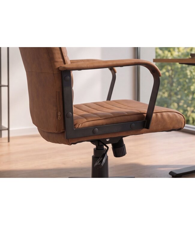 Invicta Interior Bureaustoel LAZIO 49-59cm met kantelfunctie microvezel vintage bruin - 48704