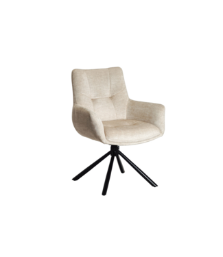 Invicta Interior Draaibare fauteuil SIGNATURE 360° met armleuningen, veerkern, fluweel beige - 48793