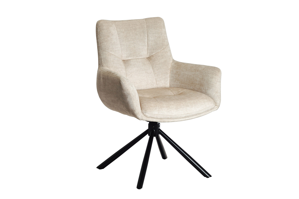 Draaibare fauteuil SIGNATURE 360? met armleuningen, veerkern, fluweel beige - 48793