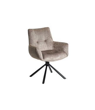 Invicta Interior Draaibare fauteuil SIGNATURE 360° met armleuningen veerkernstoffen fluweel taupe - 48794