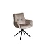 Invicta Interior Draaibare fauteuil SIGNATURE 360° met armleuningen veerkernstoffen fluweel taupe - 48794