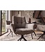 Invicta Interior Draaibare fauteuil SIGNATURE 360° met armleuningen veerkernstoffen fluweel taupe - 48794