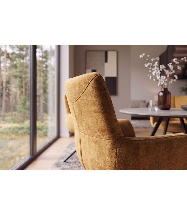 Invicta Interior Draaistoel SIGNATURE 360° draaibaar met armleuningen veercore fluweel mosterdgeel - 48795