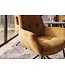 Invicta Interior Draaistoel SIGNATURE 360° draaibaar met armleuningen veercore fluweel mosterdgeel - 48795