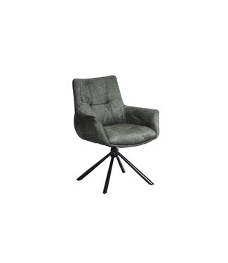 Invicta Interior Draaibare fauteuil SIGNATURE 360° met armleuningen, spiraalvering, fluweel mosgroen - 48796