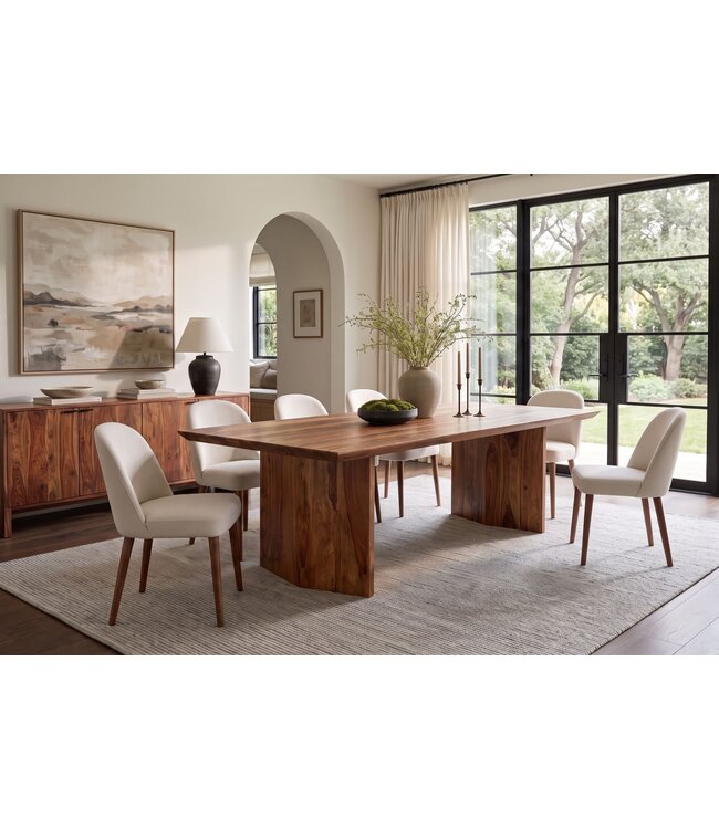 Invicta Interior Eettafel DIAMOND 240cm sheesham hout bruin stone finish - 48823