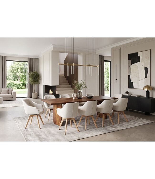 Invicta Interior Eettafel DIAMOND 240cm sheesham hout bruin stone finish - 48823