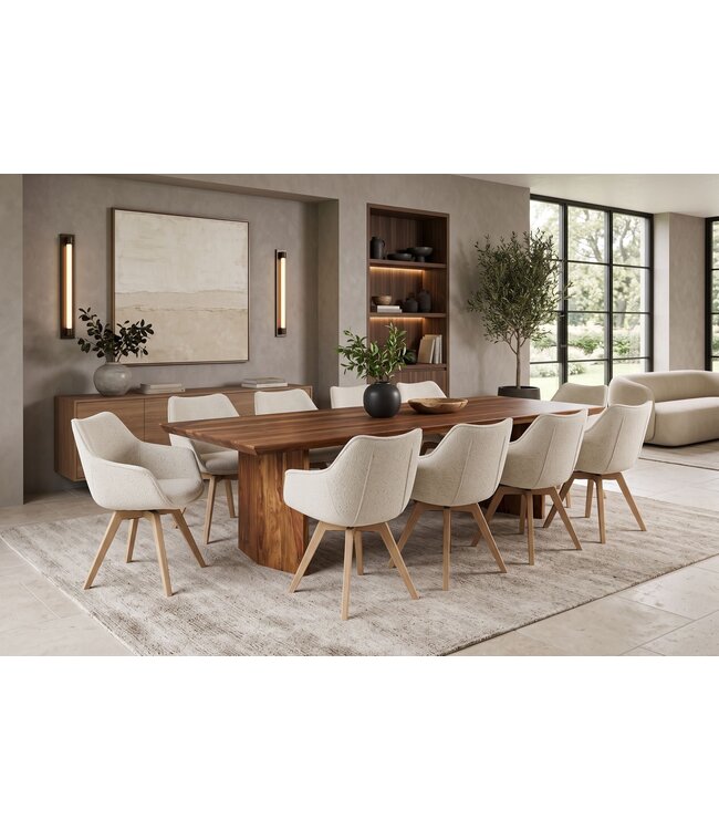 Invicta Interior Eettafel DIAMOND 240cm sheesham hout bruin stone finish - 48823