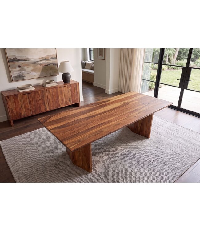 Invicta Interior Eettafel DIAMOND 240cm sheesham hout bruin stone finish - 48823