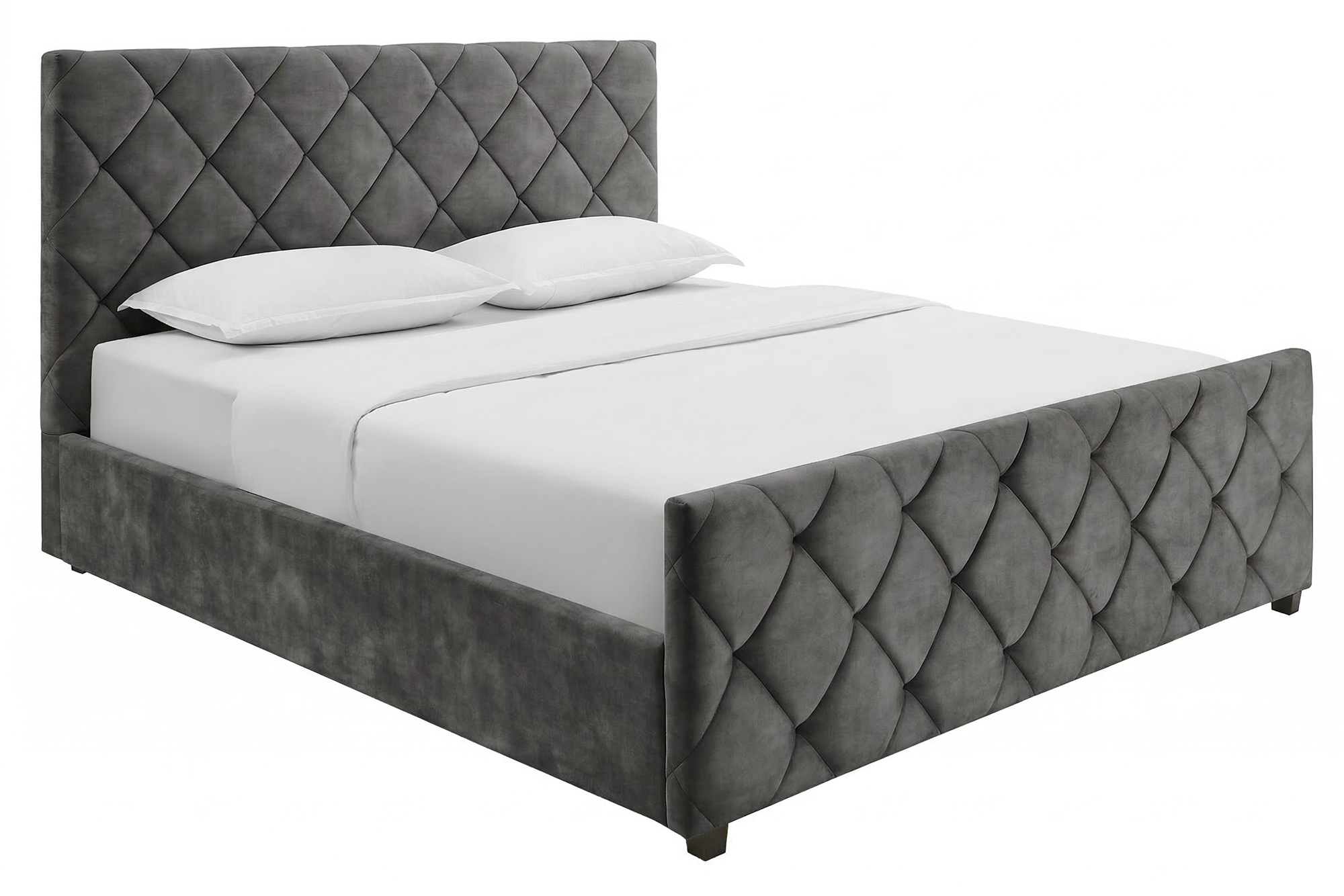 Bed ELYSIUM 180x200cm met opbergruimte fluweel donkergrijs - 48884