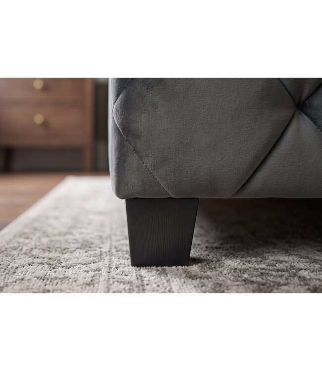 Invicta Interior Bed ELYSIUM 180x200cm met opbergruimte fluweel donkergrijs - 48884