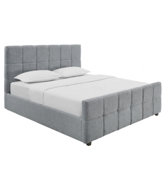 Invicta Interior Bed PRESTIGE 180x200cm met opbergruimte bouclé grijs - 48888