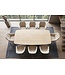 Invicta Interior Eettafel UNIQUE 200cm eikenhout fineer met keramisch blad wit marmer licht bruin - 48904