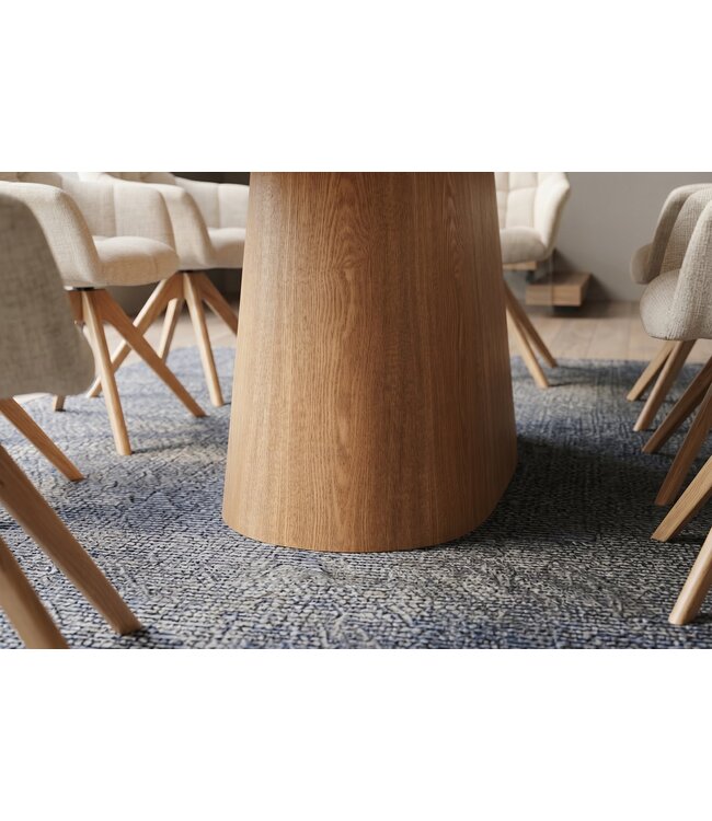 Invicta Interior Eettafel UNIQUE 200cm eikenhout fineer met keramisch blad wit marmer licht bruin - 48904