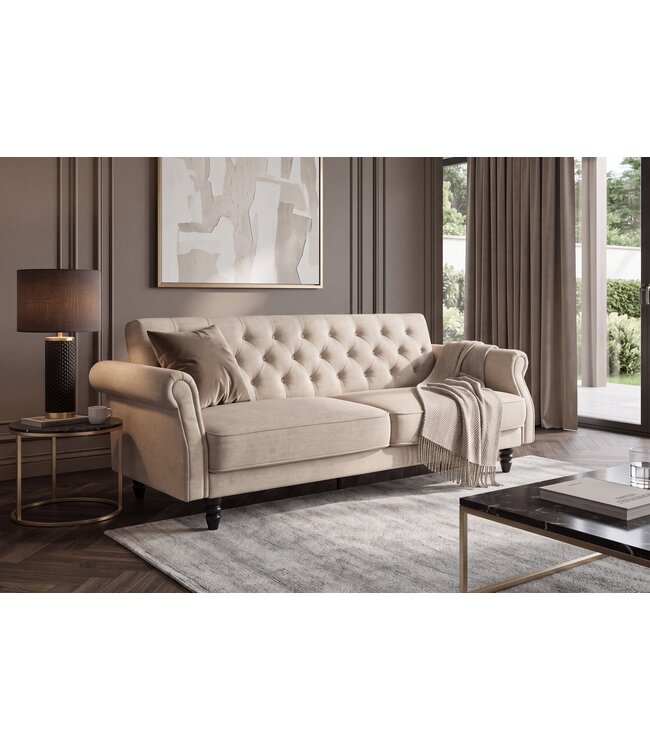 Invicta Interior Slaapbank MAISON BELLE AFFAIRE 220cm vogue velvet champagne beige - 48917
