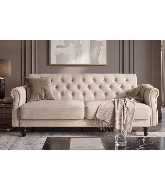 Invicta Interior Slaapbank MAISON BELLE AFFAIRE 220cm vogue velvet champagne beige - 48917