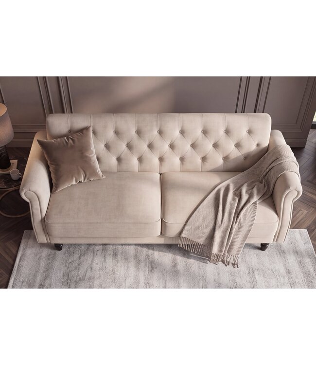Invicta Interior Slaapbank MAISON BELLE AFFAIRE 220cm vogue velvet champagne beige - 48917