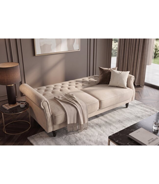 Invicta Interior Slaapbank MAISON BELLE AFFAIRE 220cm vogue velvet champagne beige - 48917