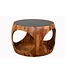 Invicta Interior Salontafel ORGANIC LOOP 60cm rond met opbergruimte zwart rookglas sheesham hout bruin - 48937