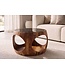 Invicta Interior Salontafel ORGANIC LOOP 60cm rond met opbergruimte zwart rookglas sheesham hout bruin - 48937