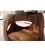 Invicta Interior Salontafel ORGANIC LOOP 60cm rond met opbergruimte zwart rookglas sheesham hout bruin - 48937
