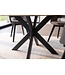 Invicta Interior Dining table INFINITY HOME 120cm round w/ star frame mango wood creamy natural