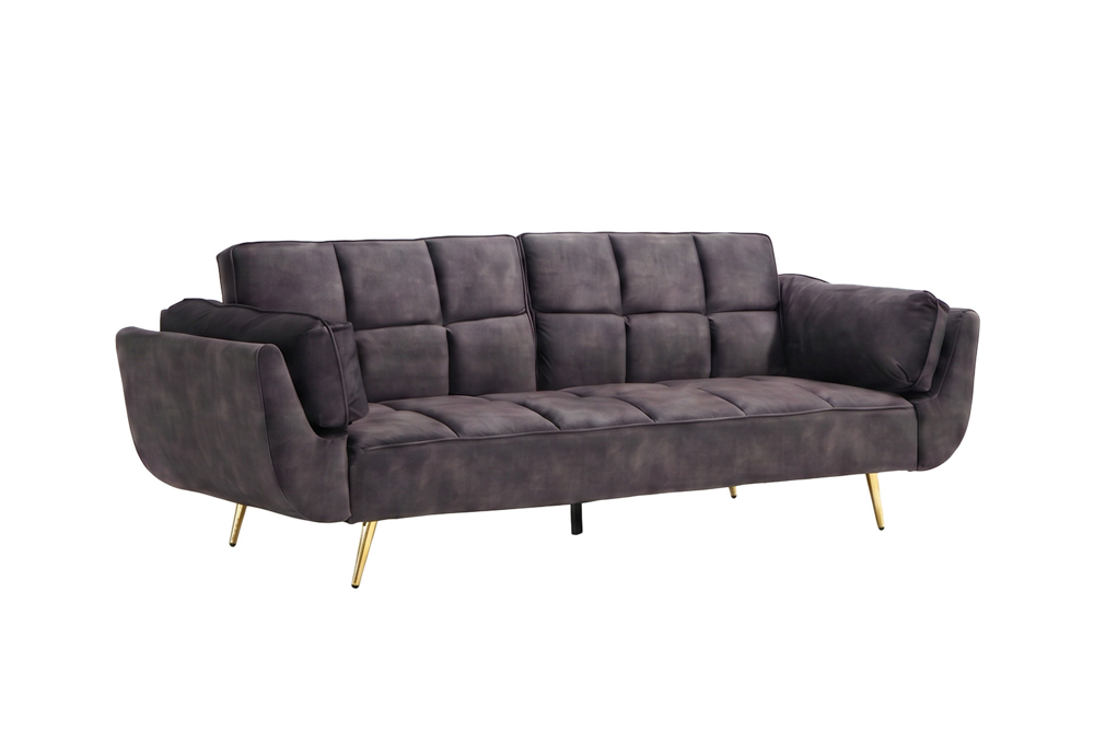 Slaapbank BOUTIQUE 215cm 3-zits fluweel donkergrijs - 48982