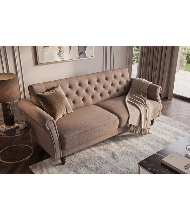 Invicta Interior Slaapbank MAISON BELLE AFFAIRE 220cm vogue velvet greige - 48986