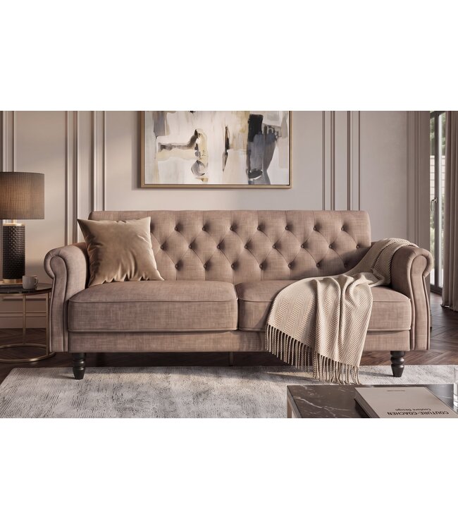 Invicta Interior Slaapbank MAISON BELLE AFFAIRE 220cm vogue velvet greige - 48986