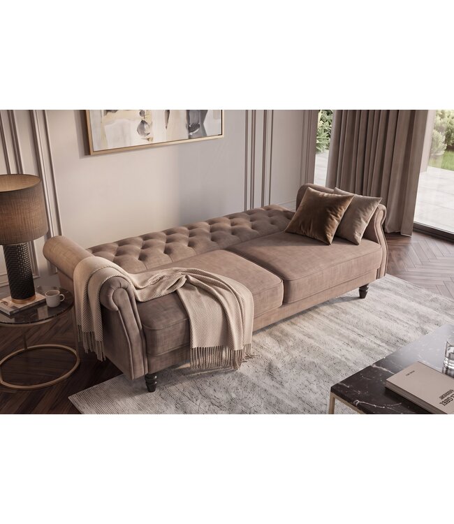 Invicta Interior Slaapbank MAISON BELLE AFFAIRE 220cm vogue velvet greige - 48986
