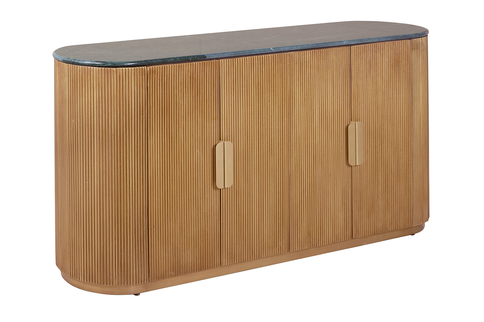 Dressoir VENEZIANO 170cm mangohout met marmeren blad groen bruin - 49009