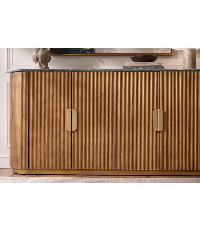 Invicta Interior Dressoir VENEZIANO 170cm mangohout met marmeren blad groen bruin - 49009