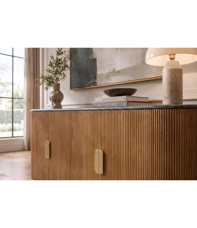 Invicta Interior Dressoir VENEZIANO 170cm mangohout met marmeren blad groen bruin - 49009