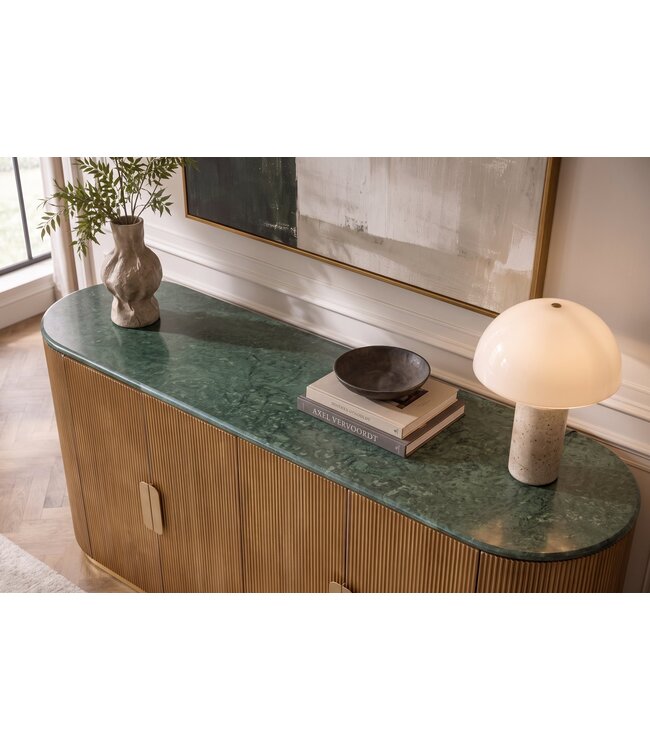 Invicta Interior Dressoir VENEZIANO 170cm mangohout met marmeren blad groen bruin - 49009