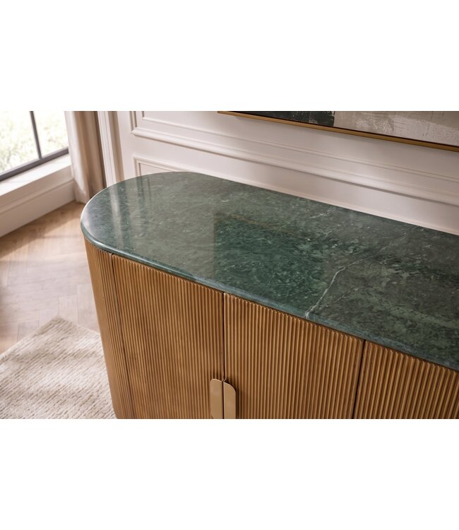 Invicta Interior Dressoir VENEZIANO 170cm mangohout met marmeren blad groen bruin - 49009