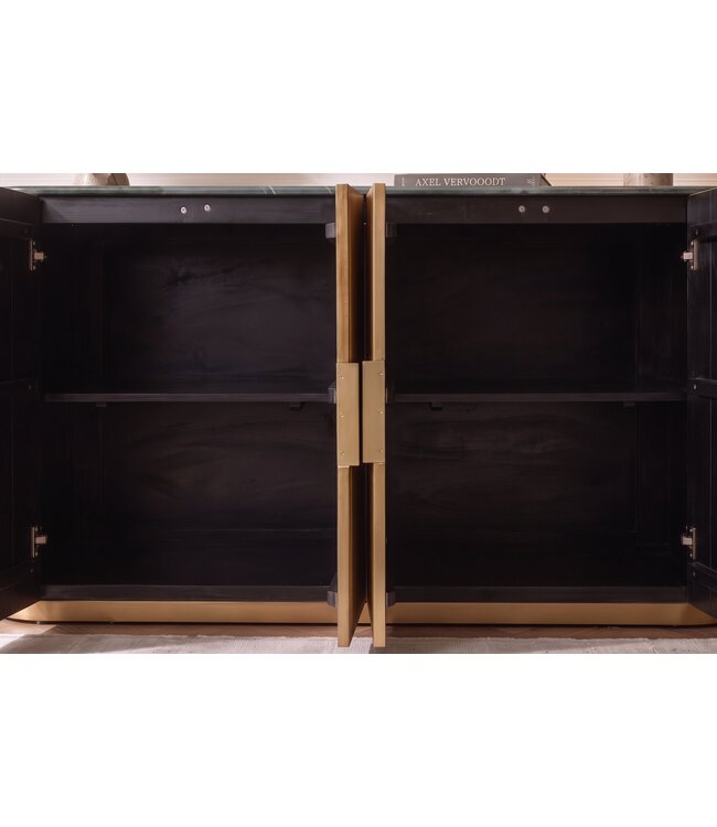 Invicta Interior Dressoir VENEZIANO 170cm mangohout met marmeren blad groen bruin - 49009