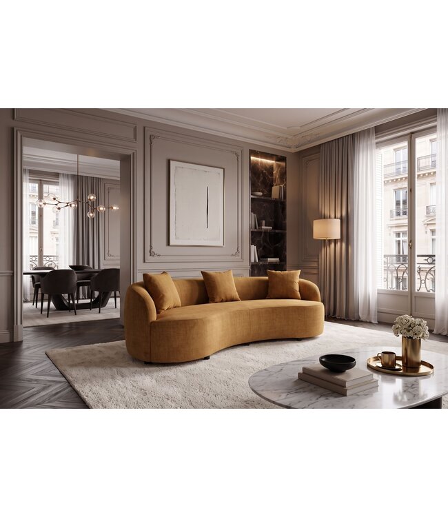 Invicta Interior Sofa ATELIER 230cm 3-zits mosterdgeel - 49131