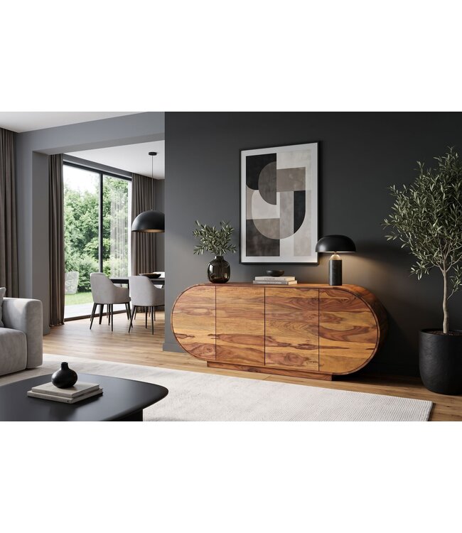Invicta Interior Sideboard ORGANIKO 180cm ovaal sheesham hout bruin - 49226
