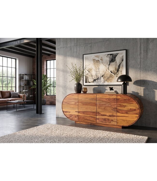 Invicta Interior Sideboard ORGANIKO 180cm ovaal sheesham hout bruin - 49226