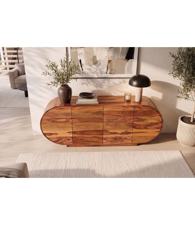 Invicta Interior Sideboard ORGANIKO 180cm ovaal sheesham hout bruin - 49226