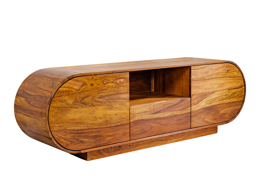 TV-Meubel ORGANIKO 160cm ovaal sheesham hout bruin - 49229