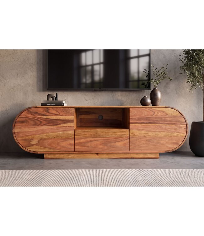 Invicta Interior TV-Meubel ORGANIKO 160cm ovaal sheesham hout bruin - 49229